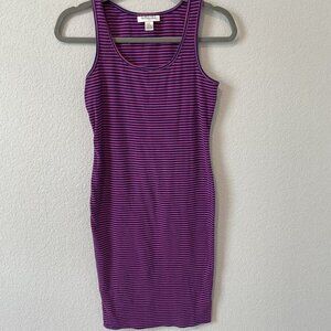 Motherhood Maternity Striped Tank Top Dress Womens Small Pink Magenta Navy